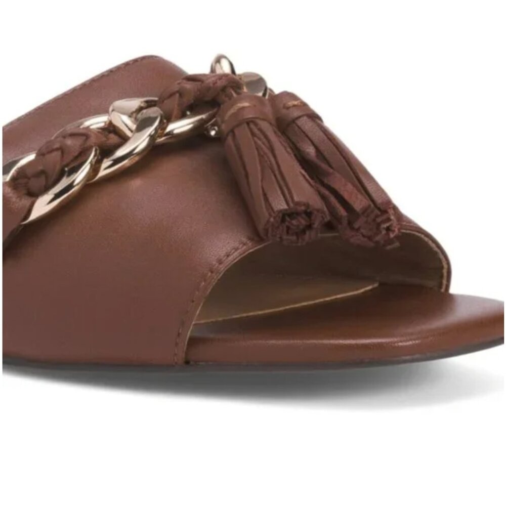 Johnston & Murphy Lilly Chain Leather Slide Slippers Size 7.5 - Picture 3 of 9